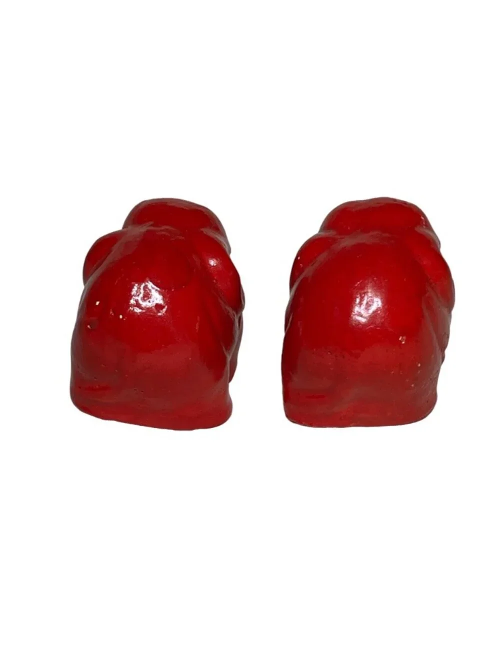 Vintage Small Red Ceramic Elephant Salt & Pepper Shakers Set